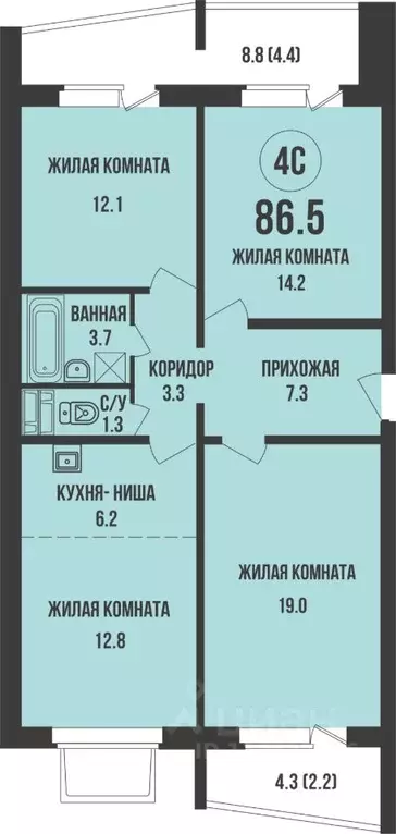 3-к кв. Новосибирская область, Новосибирск Династия жилой комплекс ... - Фото 0