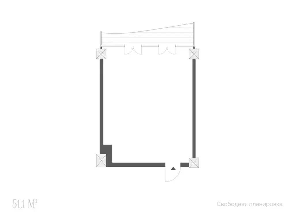 2-комнатная квартира: Тюмень, улица Красина, 4 (51.1 м) - Фото 1