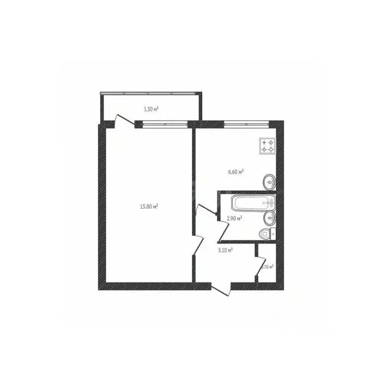 1-к кв. Брянская область, Брянск ул. Ромашина, 35 (29.1 м) - Фото 1