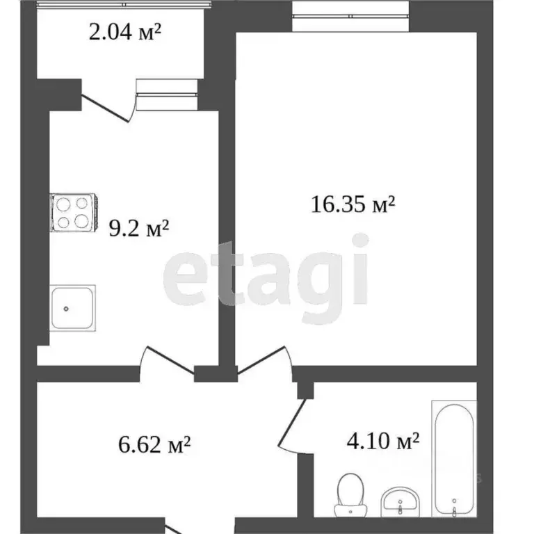 1-к кв. Калининградская область, Калининград Елизаветинская ул., 2 ... - Фото 1