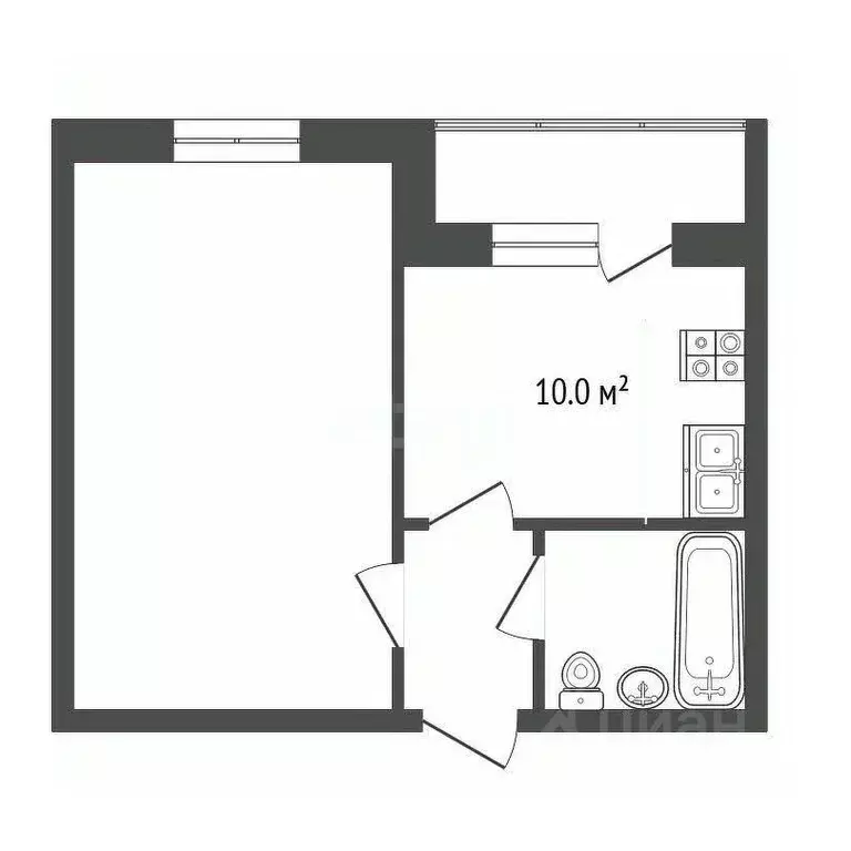 1-к кв. Тамбовская область, Тамбов Советская ул., 190Бк2 (39.5 м) - Фото 2