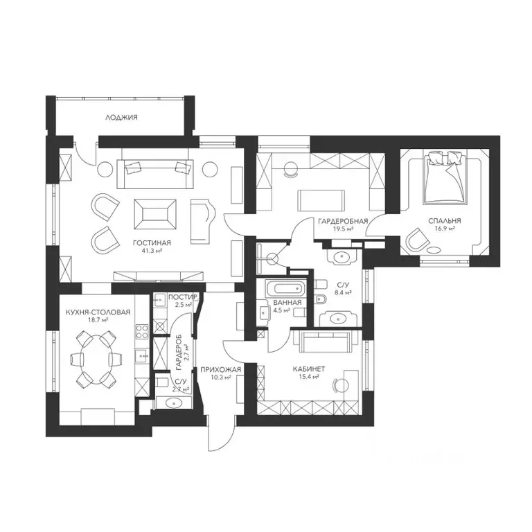 3-к кв. Москва ул. Спиридоновка, 19 (137.4 м) - Фото 2