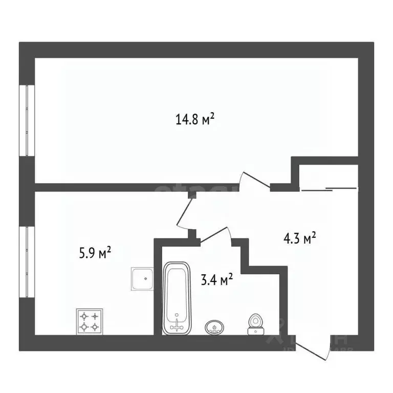 1-к кв. Амурская область, Завитинск ул. Карла Маркса, 9 (28.3 м) - Фото 2
