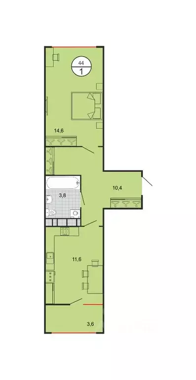 1-к кв. Ставропольский край, Михайловск Шпаковский район, пер. ... - Фото 1