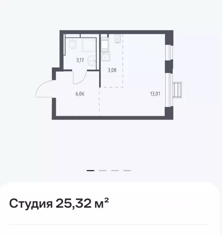 Студия Московская область, Домодедово городской округ, с. Ям ул. ... - Фото 0