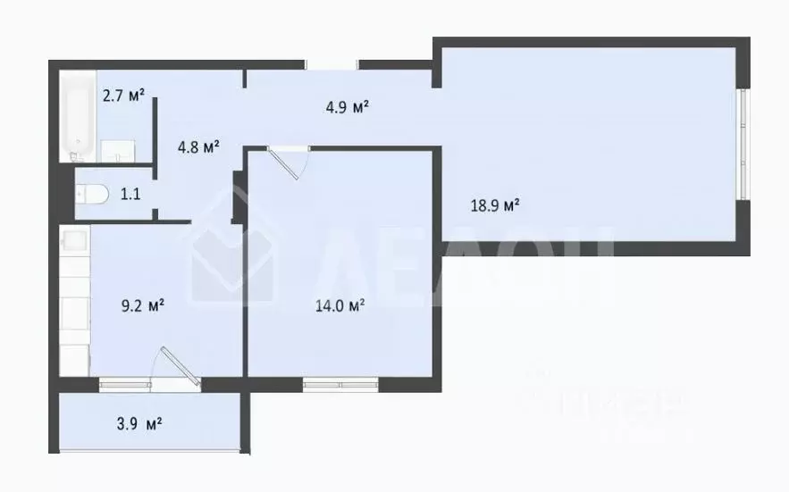 2-к кв. Омская область, Омск Заозерный мкр, ул. Сергея Тюленина, 4 ... - Фото 2