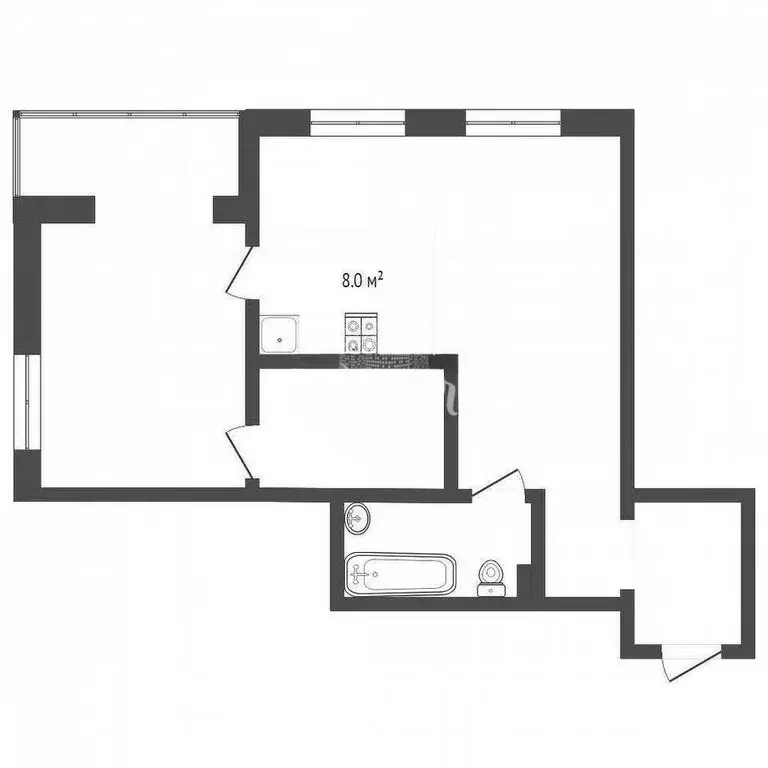 1-комнатная квартира: Тюмень, улица Мельникайте, 2к14 (57 м) - Фото 1