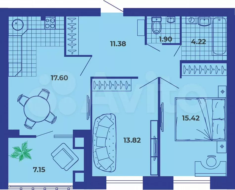 2-к. квартира, 71,5 м, 2/9 эт. - Фото 1