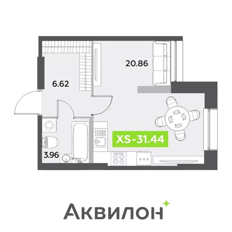 Студия Санкт-Петербург ул. Среднерогатская, 11к2 (31.44 м) - Фото 0