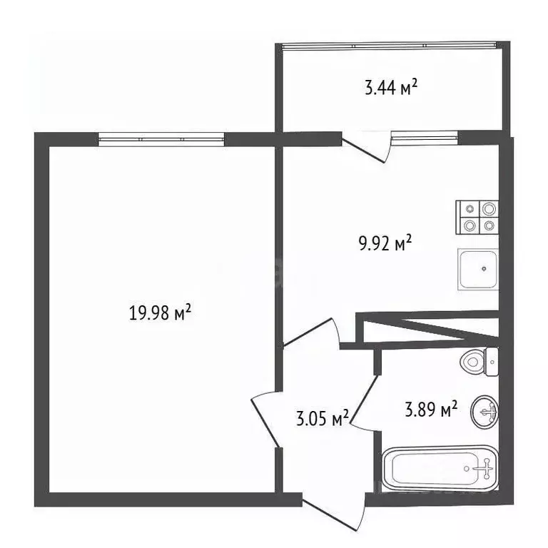 1-к кв. Воронежская область, Воронеж ул. Карла Маркса, 116а (38.2 м) - Фото 2