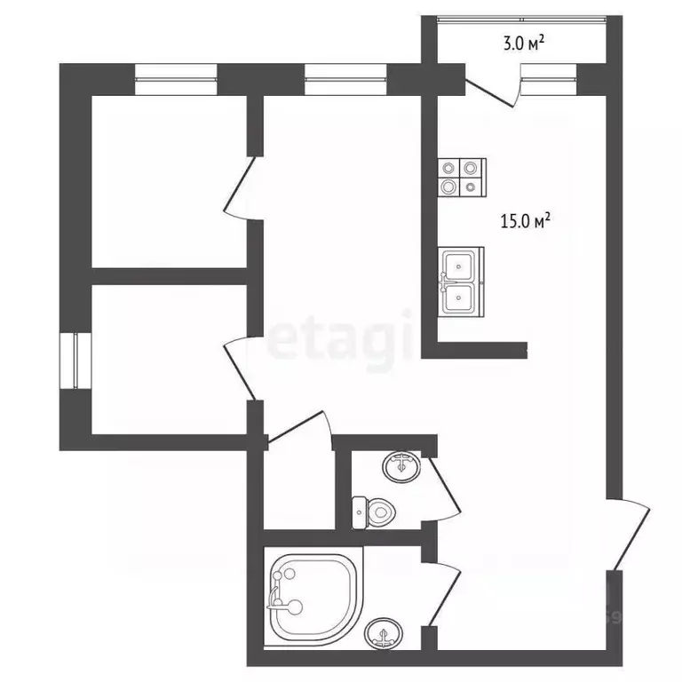 3-к кв. Тамбовская область, Тамбов ул. Агапкина, 17 (81.0 м) - Фото 2