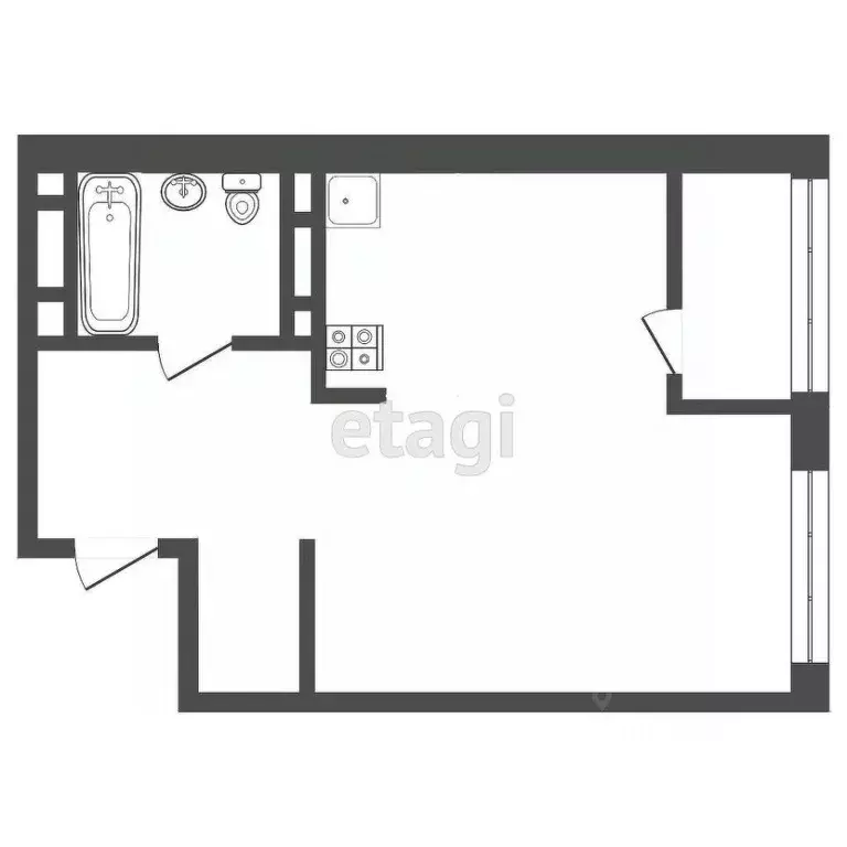 Студия Тюменская область, Тюменский муниципальный округ, д. Дударева ... - Фото 1