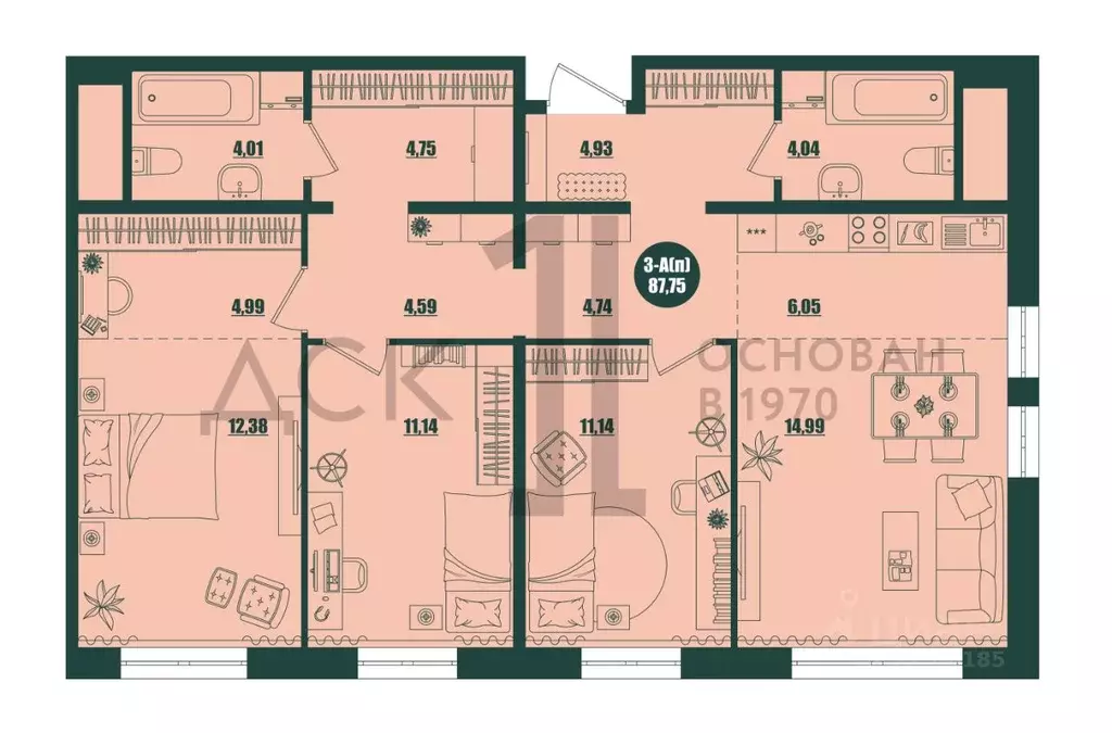 3-к кв. Ханты-Мансийский АО, Сургут 39-й мкр, Крылов жилой комплекс ... - Фото 1