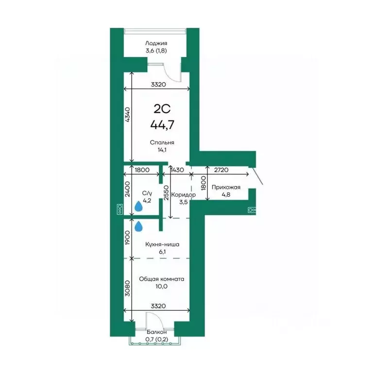 2-к кв. Алтайский край, Барнаул Просторная ул., 390к2 (44.7 м) - Фото 1