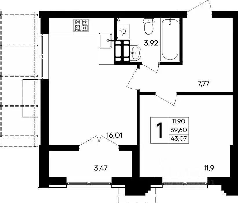 1-к кв. Севастополь Балаклавский муниципальный округ, Семисчастье ... - Фото 1