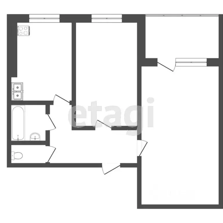 2-к кв. Ростовская область, Ростов-на-Дону Крыловской пер., 10 (56.4 ... - Фото 1