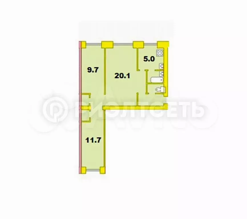 3-к. квартира, 56,4 м, 5/5 эт. - Фото 0