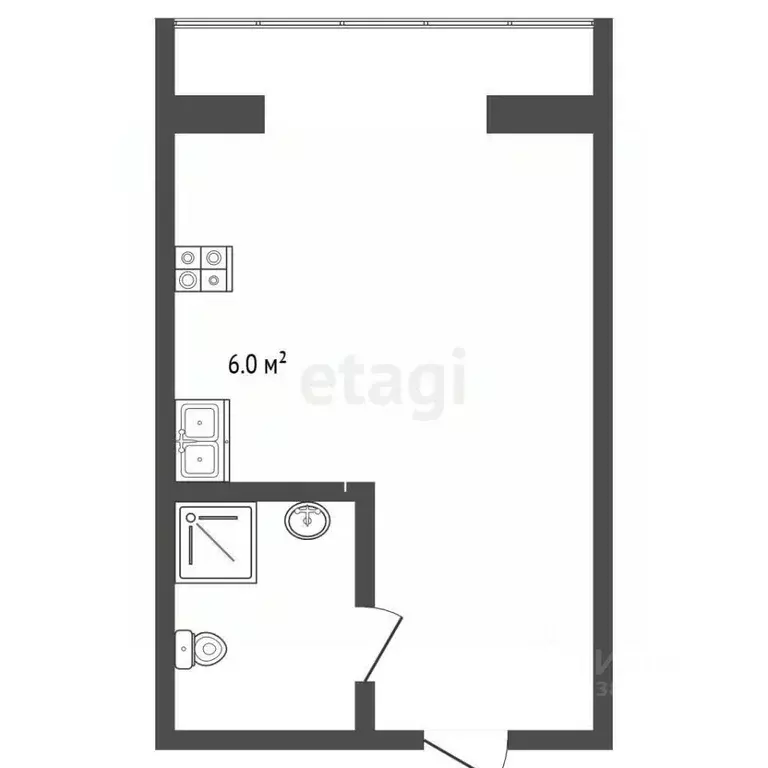 Студия Ростовская область, Ростов-на-Дону Новое Поселение мкр, ул. ... - Фото 2