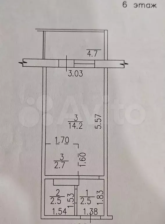 Квартира-студия, 24,2 м, 6/10 эт. - Фото 0