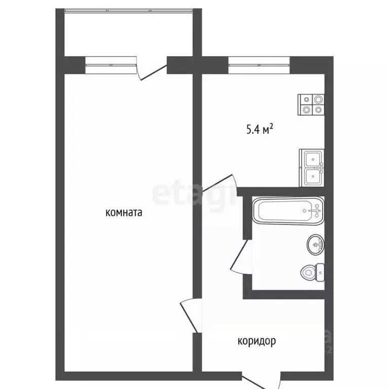 1-к кв. Архангельская область, Новодвинск Солнечная ул., 11 (29.9 м) - Фото 1