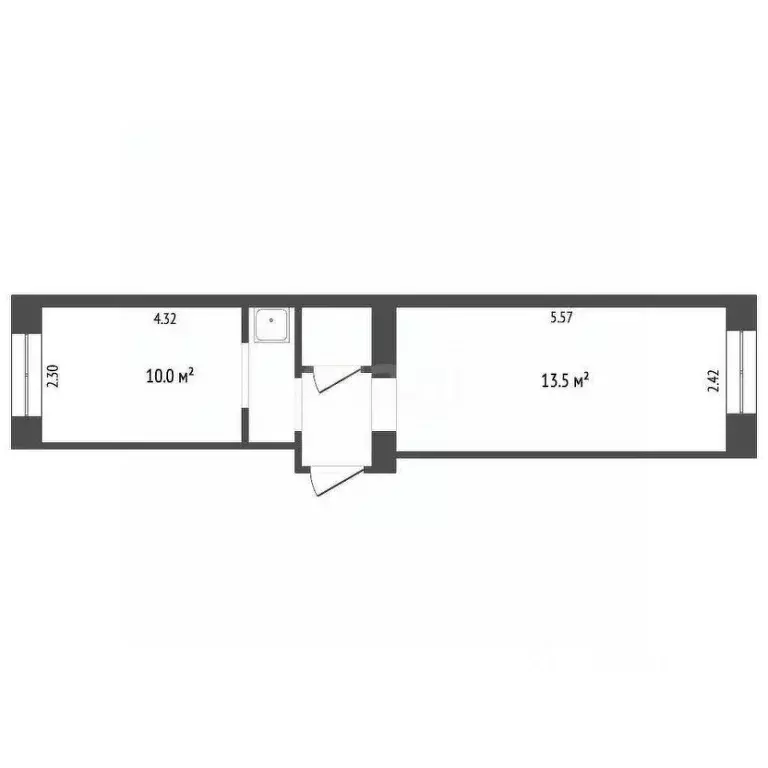 2-к кв. Кемеровская область, Новокузнецк ул. Тореза, 43 (30.8 м) - Фото 2