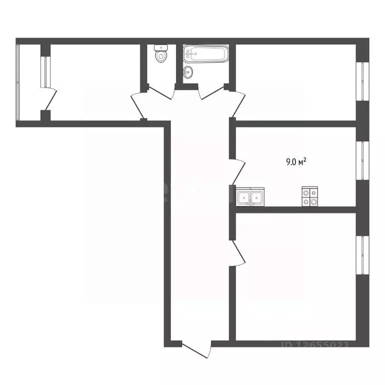 3-к кв. Костромская область, Кострома Индустриальная ул., 55а (66.3 м) - Фото 1