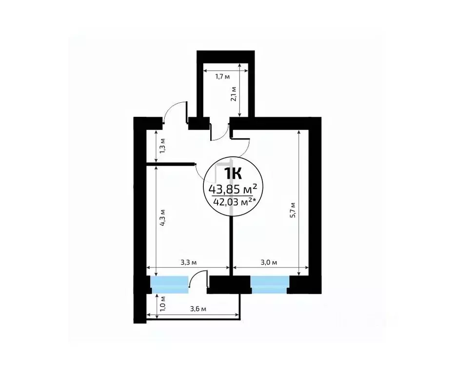 1-к кв. Самарская область, Самара пос. Мехзавод, 1-й кв-л, 50 (43.85 ... - Фото 2