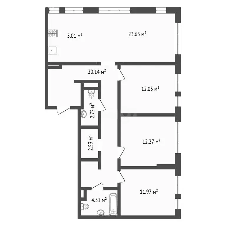 3-комнатная квартира: Тюмень, Алматинская улица, 6 (95.5 м) - Фото 1