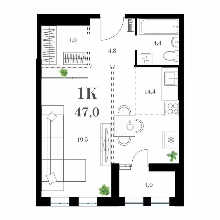 1-комнатная квартира: Владивосток, улица Леонова, 54 (49.84 м) - Фото 1