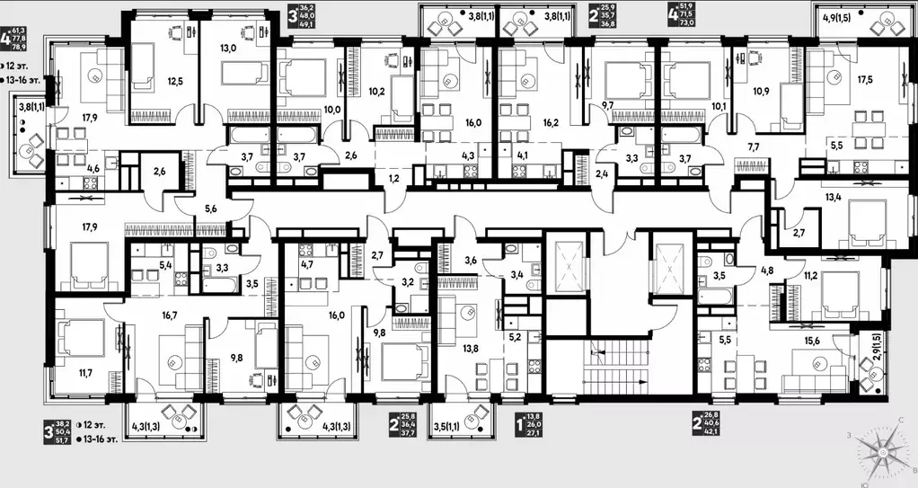 Студия Пермский край, д. Кондратово просп. Дягилева, 3 (78.9 м) - Фото 2