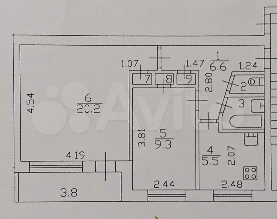 2-к. квартира, 46,1 м, 4/5 эт. - Фото 0