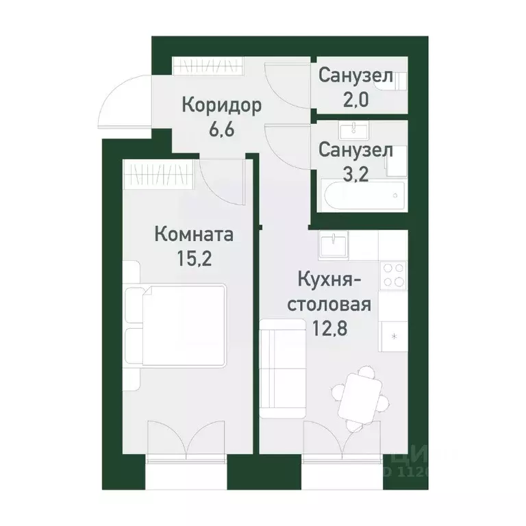 1-к кв. Свердловская область, Екатеринбург Академический мкр, 45-й ... - Фото 0