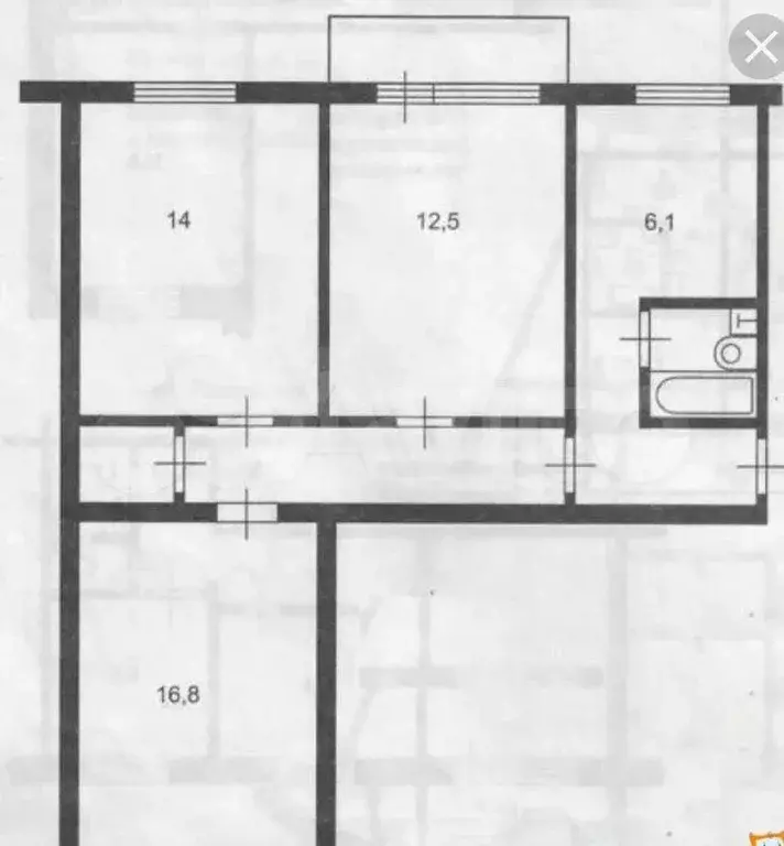 3-к. квартира, 58 м, 4/5 эт. - Фото 0