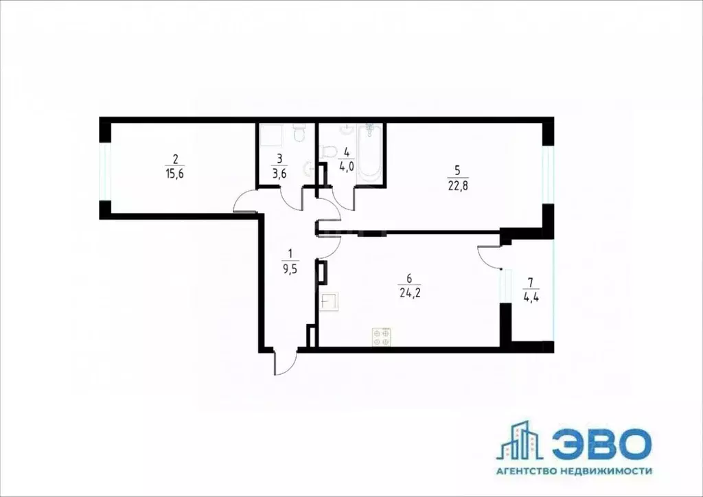 3-к кв. Санкт-Петербург Белоостровская ул., 12 (79.7 м) - Фото 1