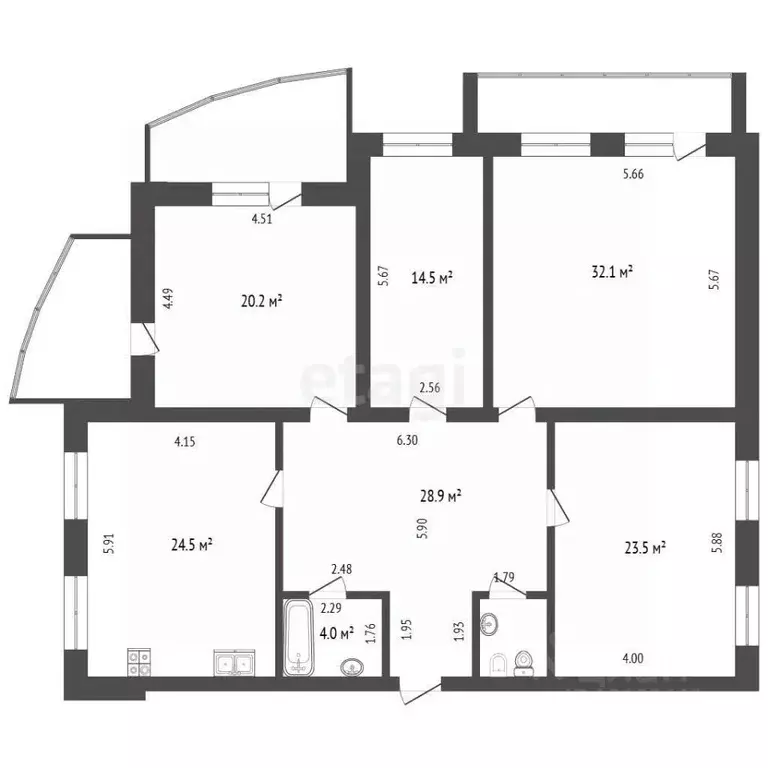 4-к кв. Тюменская область, Тюмень ул. Республики, 86к1 (150.3 м) - Фото 2