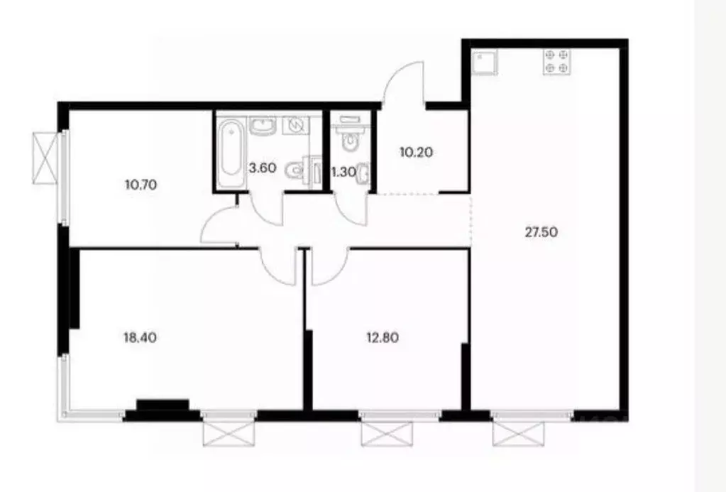 3-к кв. Москва Открытое ш., 18Ак4 (84.5 м) - Фото 2