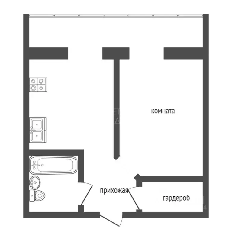 1-к кв. Тюменская область, Тюмень ул. Василия Гольцова, 8 (35.0 м) - Фото 1