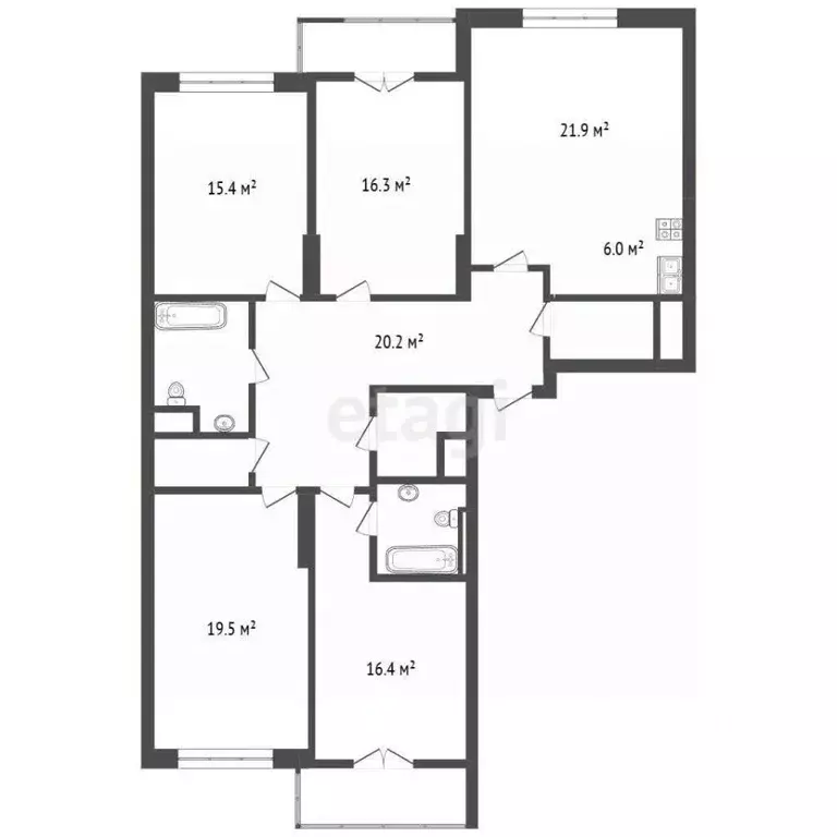 5-к кв. Москва Клинская ул., 2Ак7 (134.9 м) - Фото 2