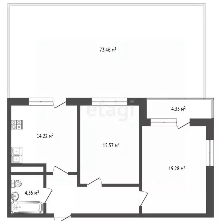 2-к кв. Марий Эл, Медведево городское поселение, Медведево пгт ул. ... - Фото 2