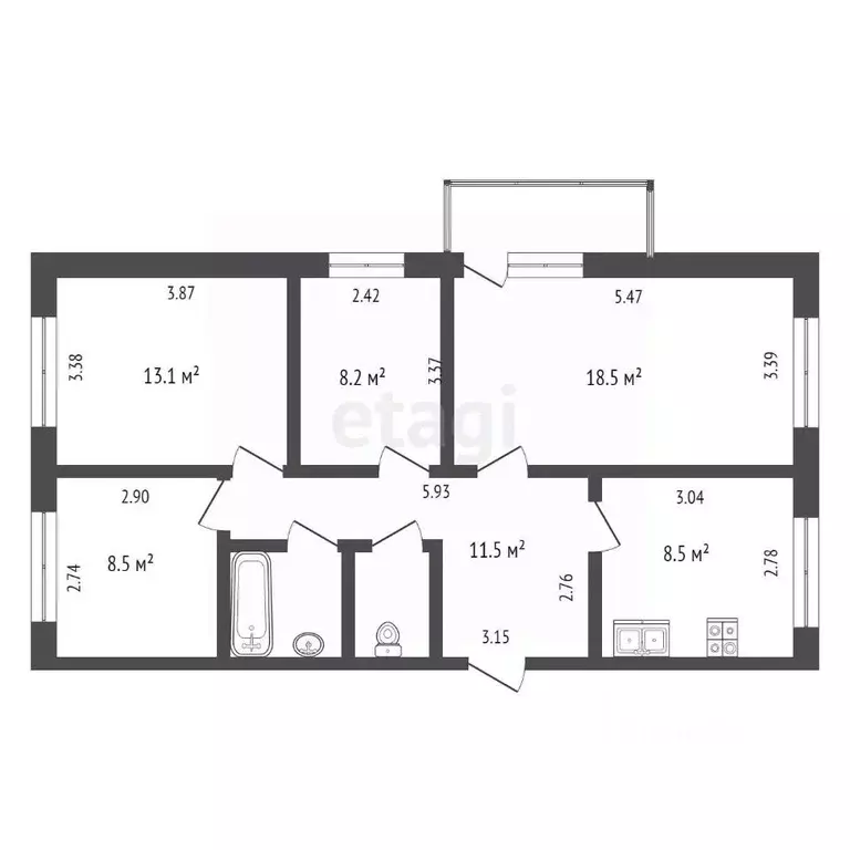 3-к кв. Коми, Сыктывкар ул. Морозова, 170 (71.4 м) - Фото 1