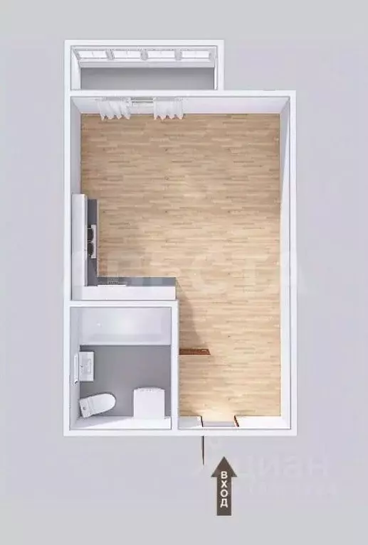 Студия Омская область, Омск просп. Комарова, 11/4 (27.7 м) - Фото 2