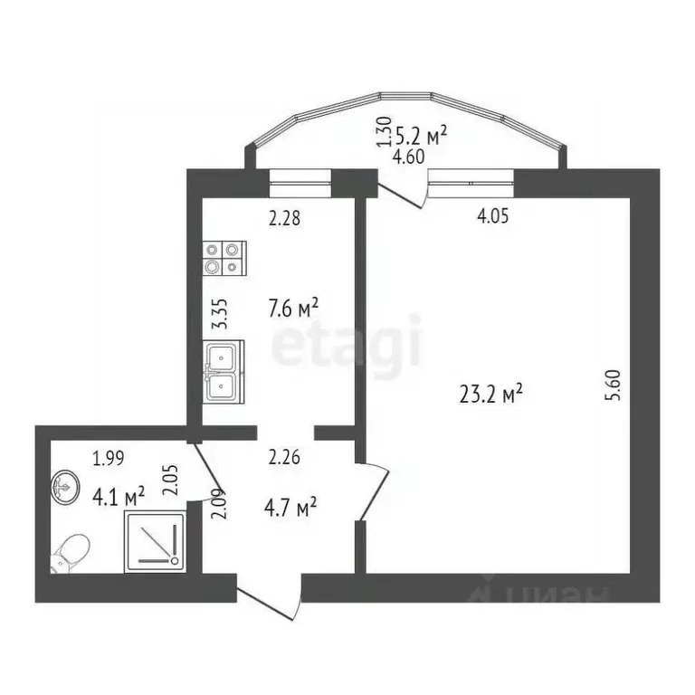 1-к кв. Краснодарский край, Анапа Крестьянская ул., 9В (39.6 м) - Фото 2