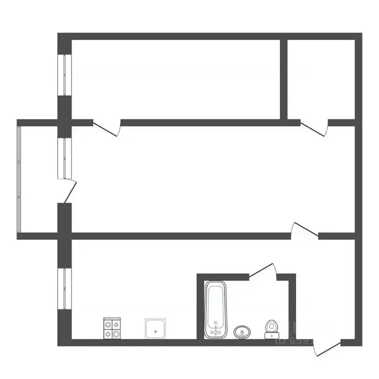 2-к кв. Тульская область, Узловая 50 лет Октября кв-л, 15 (45.2 м) - Фото 2
