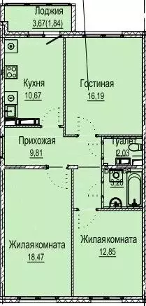 3-к кв. Нижегородская область, Нижний Новгород Лесной Городок мкр, ... - Фото 0