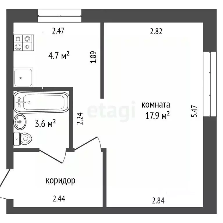 1-к кв. Свердловская область, Екатеринбург пер. Переходный, 3 (28.8 м) - Фото 2