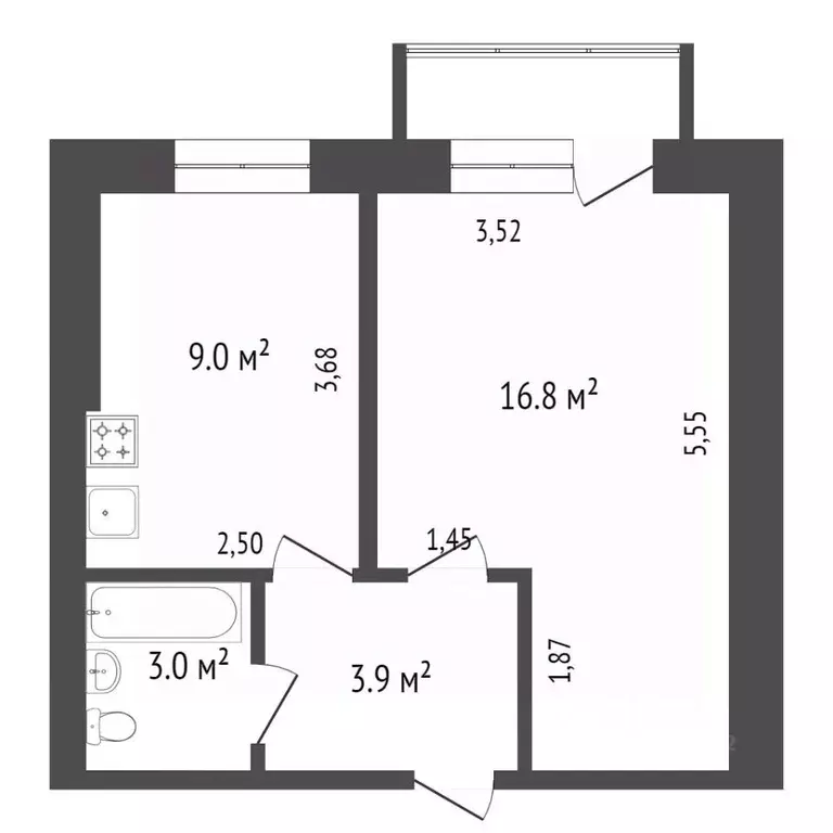 1-к кв. Красноярский край, Красноярск Свердловская ул., 9 (32.0 м) - Фото 1