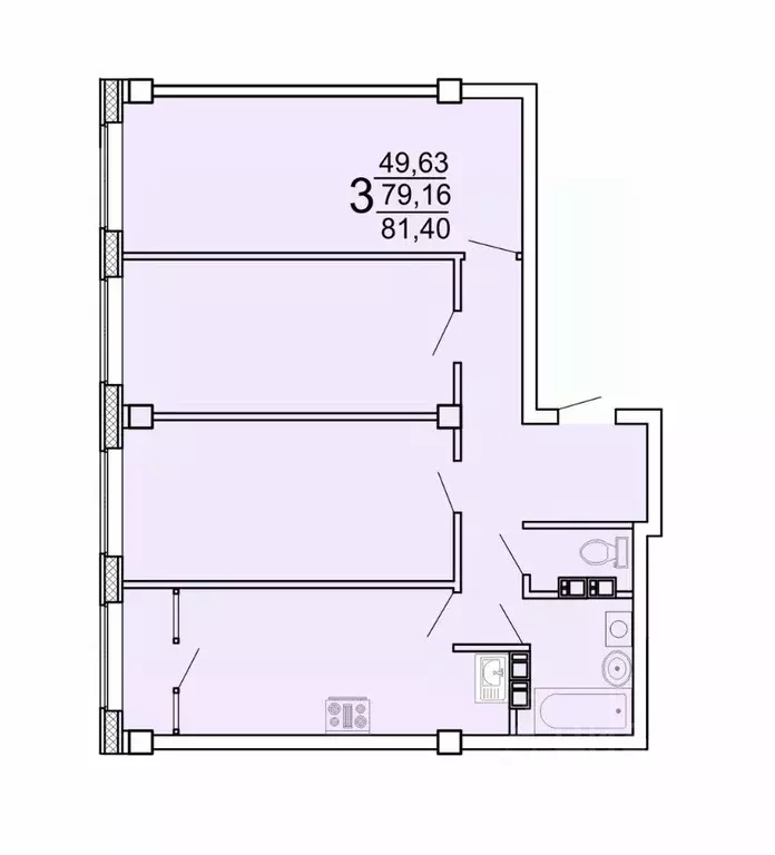 3-к кв. Хабаровский край, Хабаровск ул. Тимощука, 3/1 (83.6 м) - Фото 0