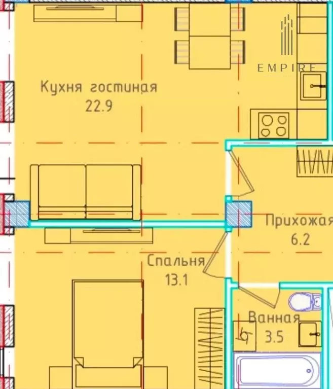 2-к кв. Чеченская республика, Грозный бул. М.А. Эсамбаева, 2 (45.7 м) - Фото 0