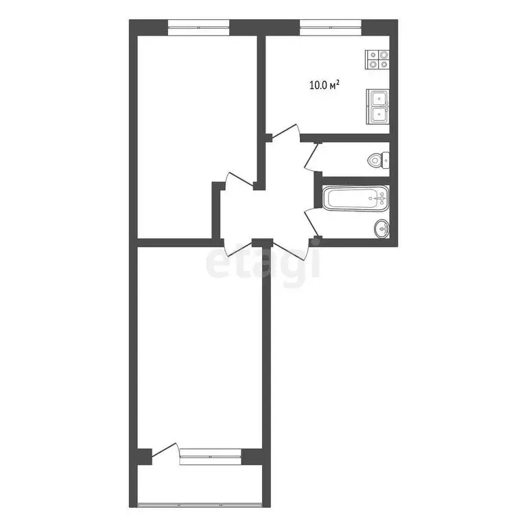 2-комнатная квартира: Миасс, проспект Макеева, 13 (55.4 м) - Фото 0