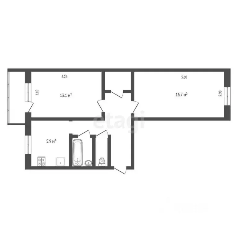 2-к кв. Вологодская область, Вологда ул. Космонавта Беляева, 1 (47.2 ... - Фото 2